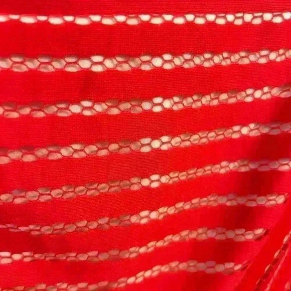 Tadashi Shoji Stripe Knit Cap Sleeve Dress in‎ Red Size S - Picture 4 of 5